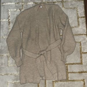 NEW Topshop wool blend knitted balloon sleeve belted wrap cardigan sz XS 0-2